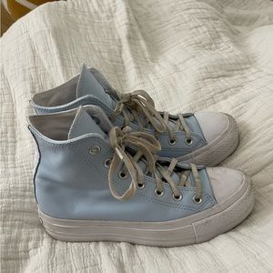 Leather platform converse